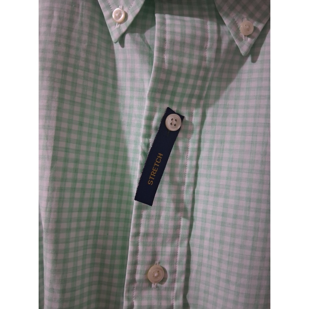 Ralph Lauren Mens 2XLT Gingham Shirt Mint Green Pink Pony Cotton Stretch Tall - Picture 6 of 7